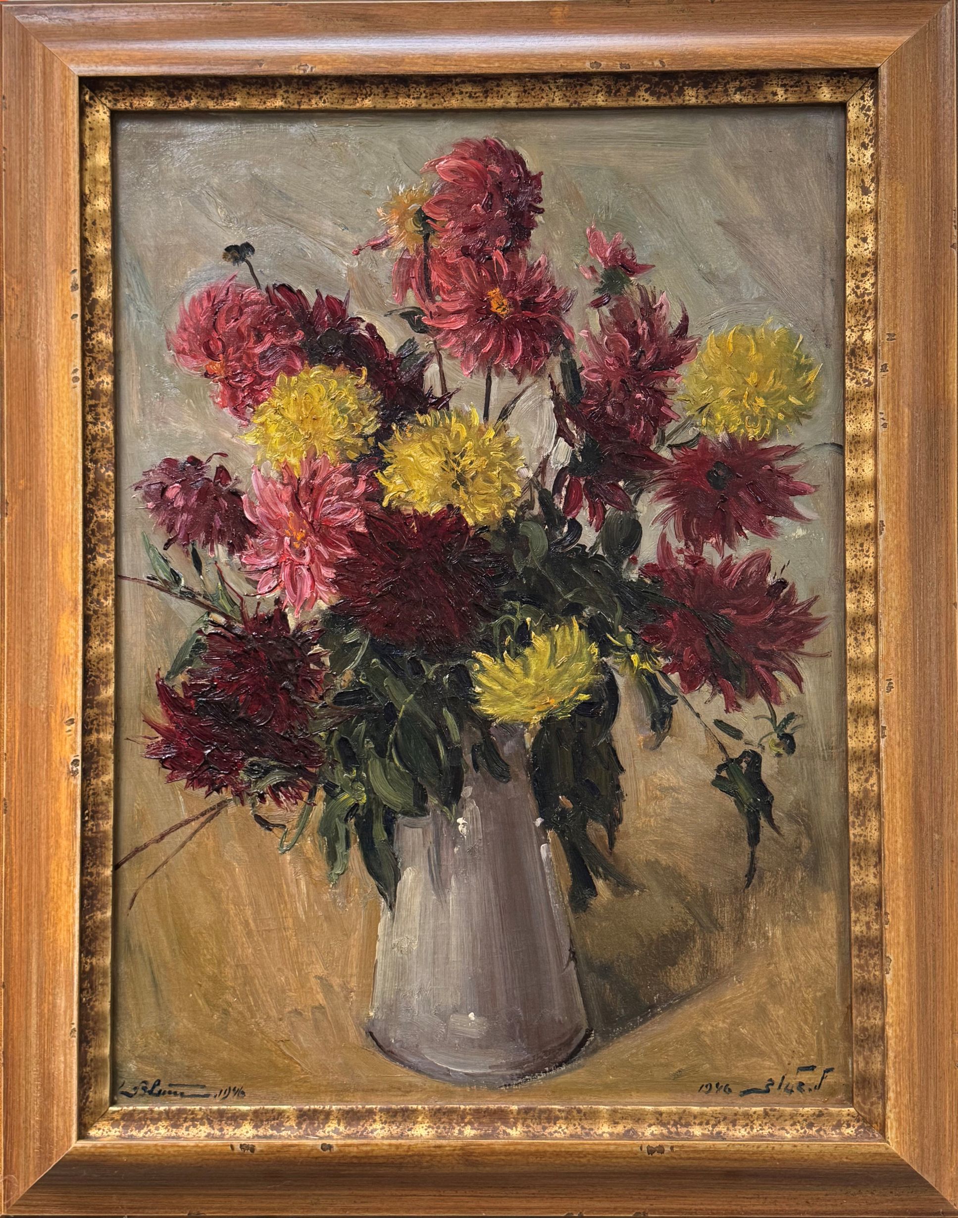 Ludwig Blum - Vase With Dahlias