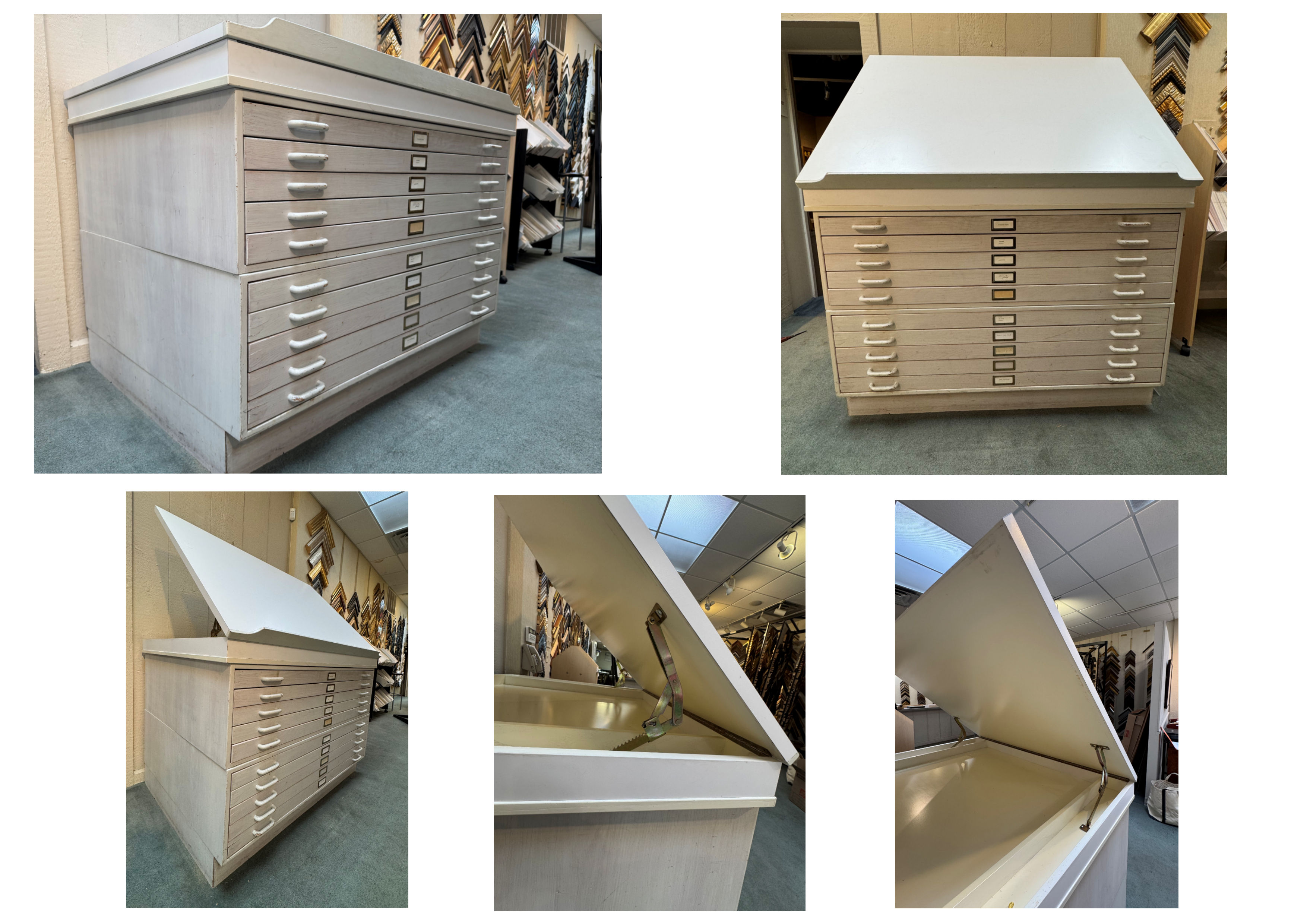 2 Unit 5 Drawer Flat Files with Easel