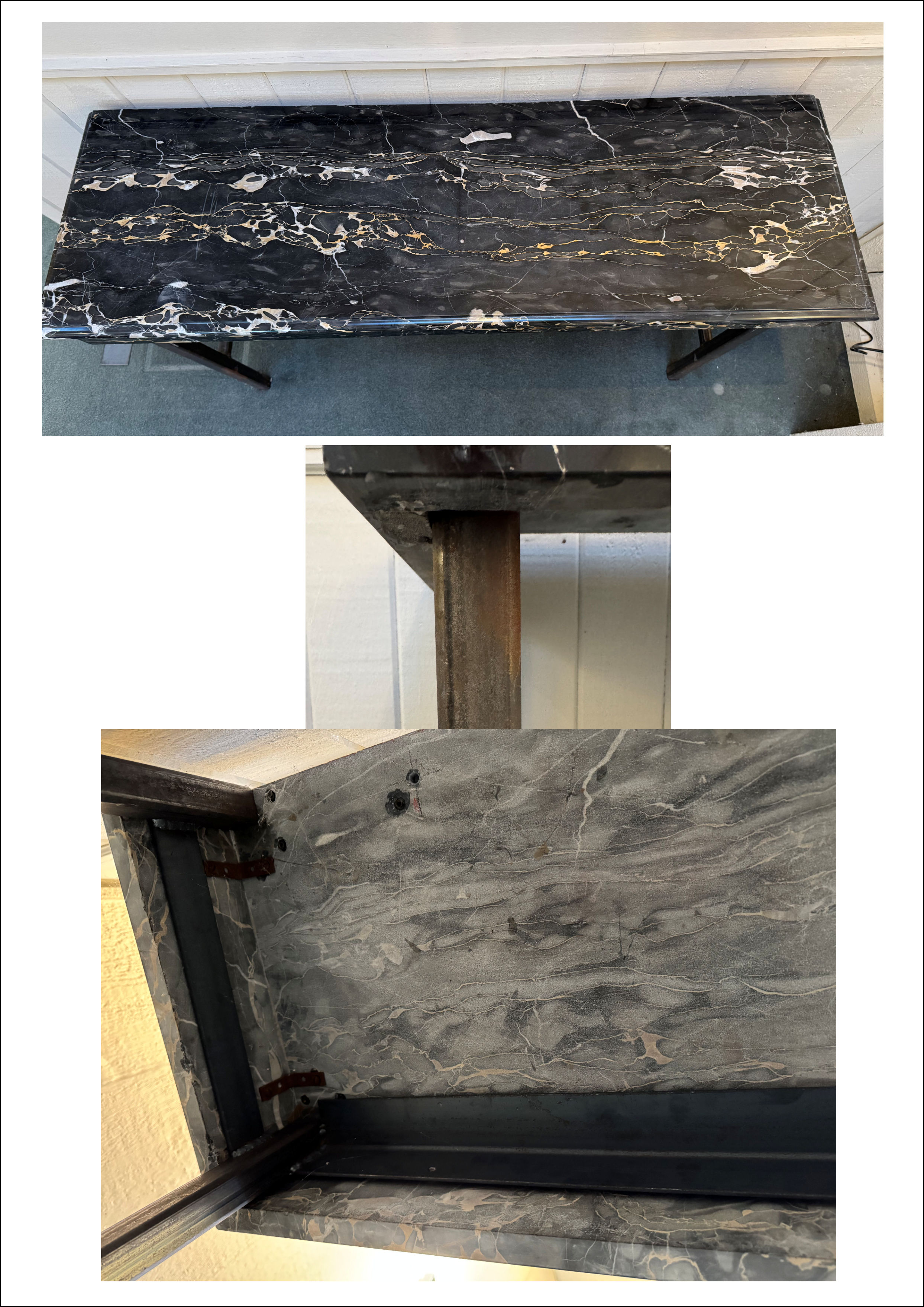 Marble & SteelPedestal 33in