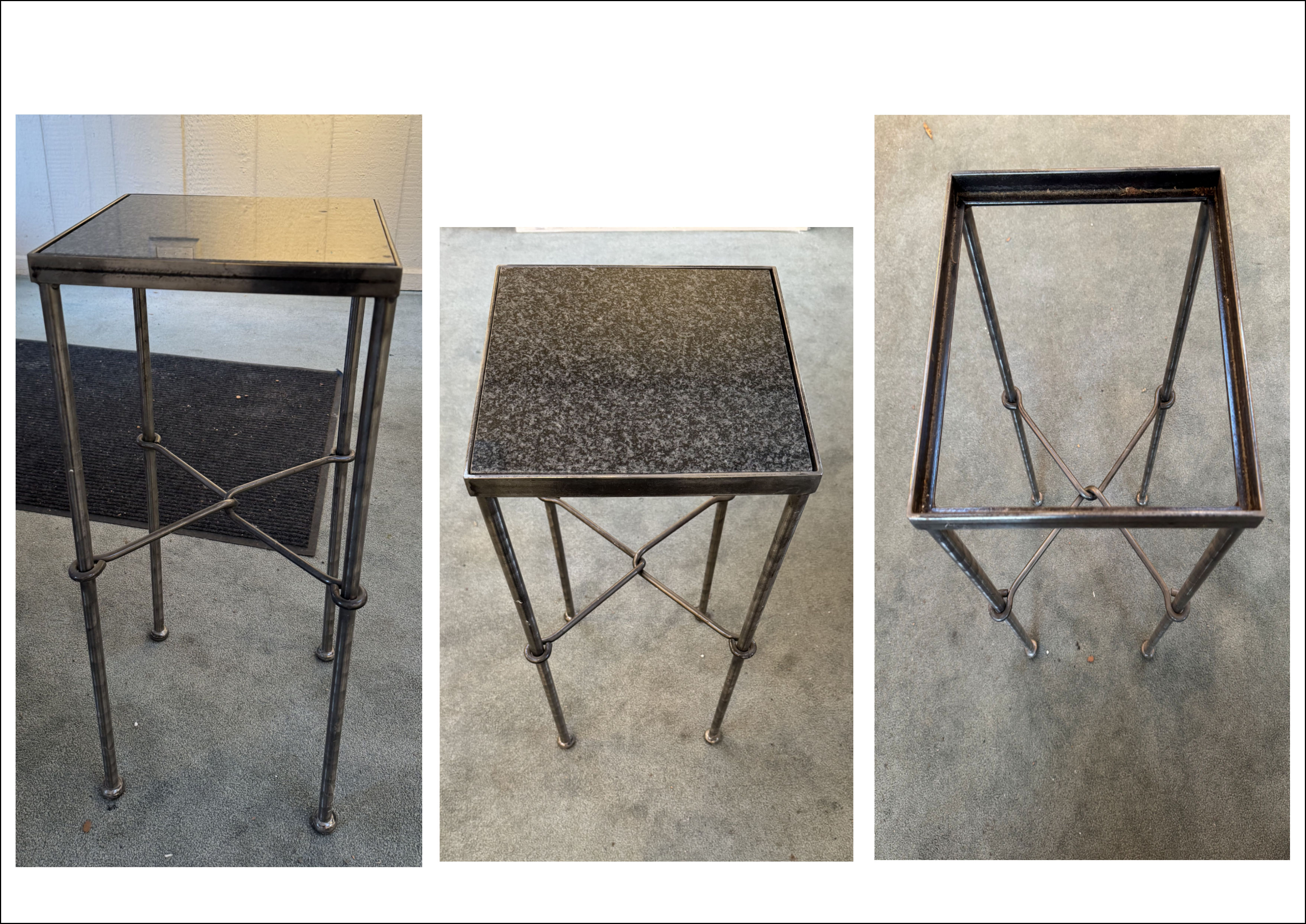 Marble & Steel Pedestal 30in