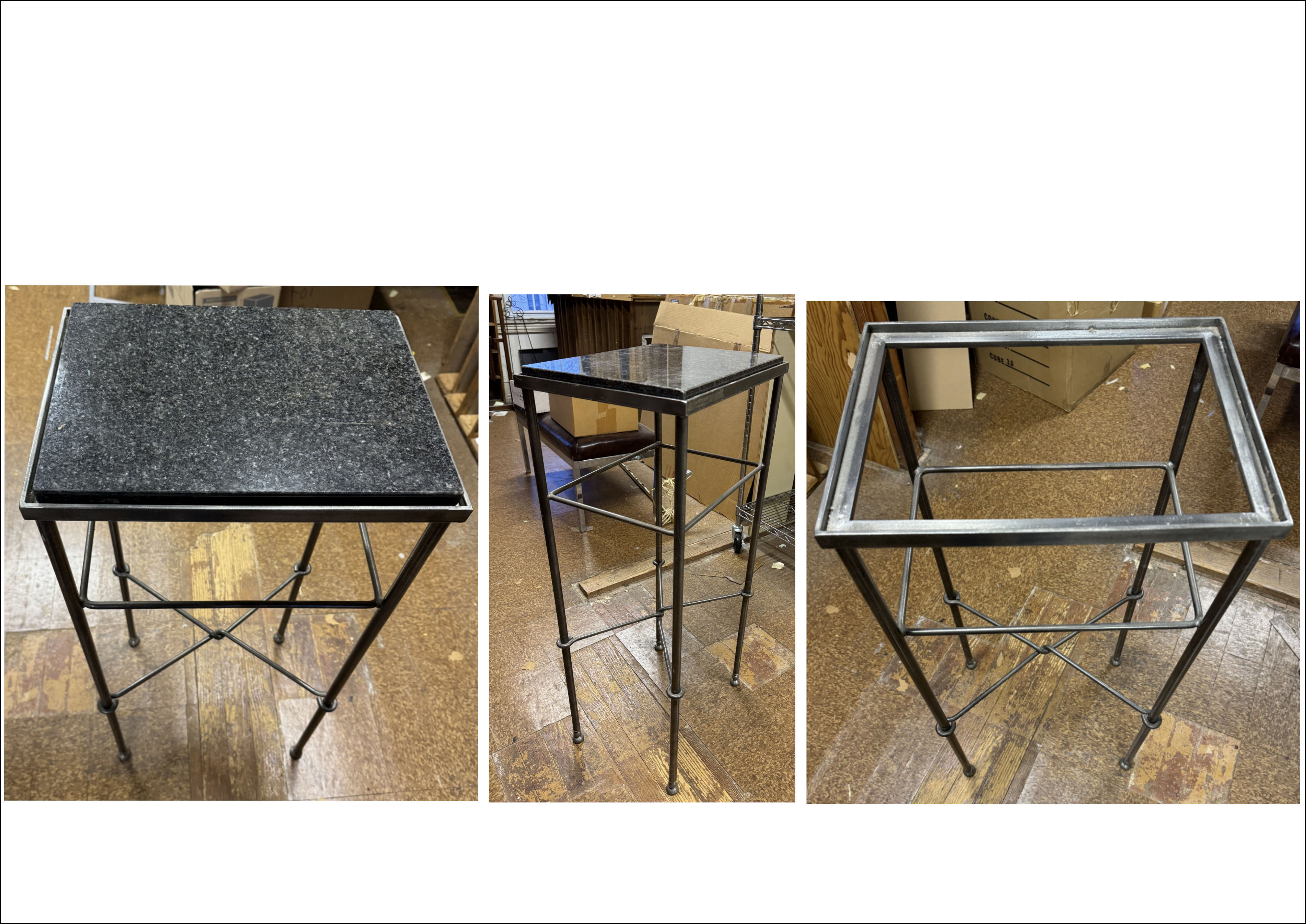 Marble & Steel Pedestal 36in