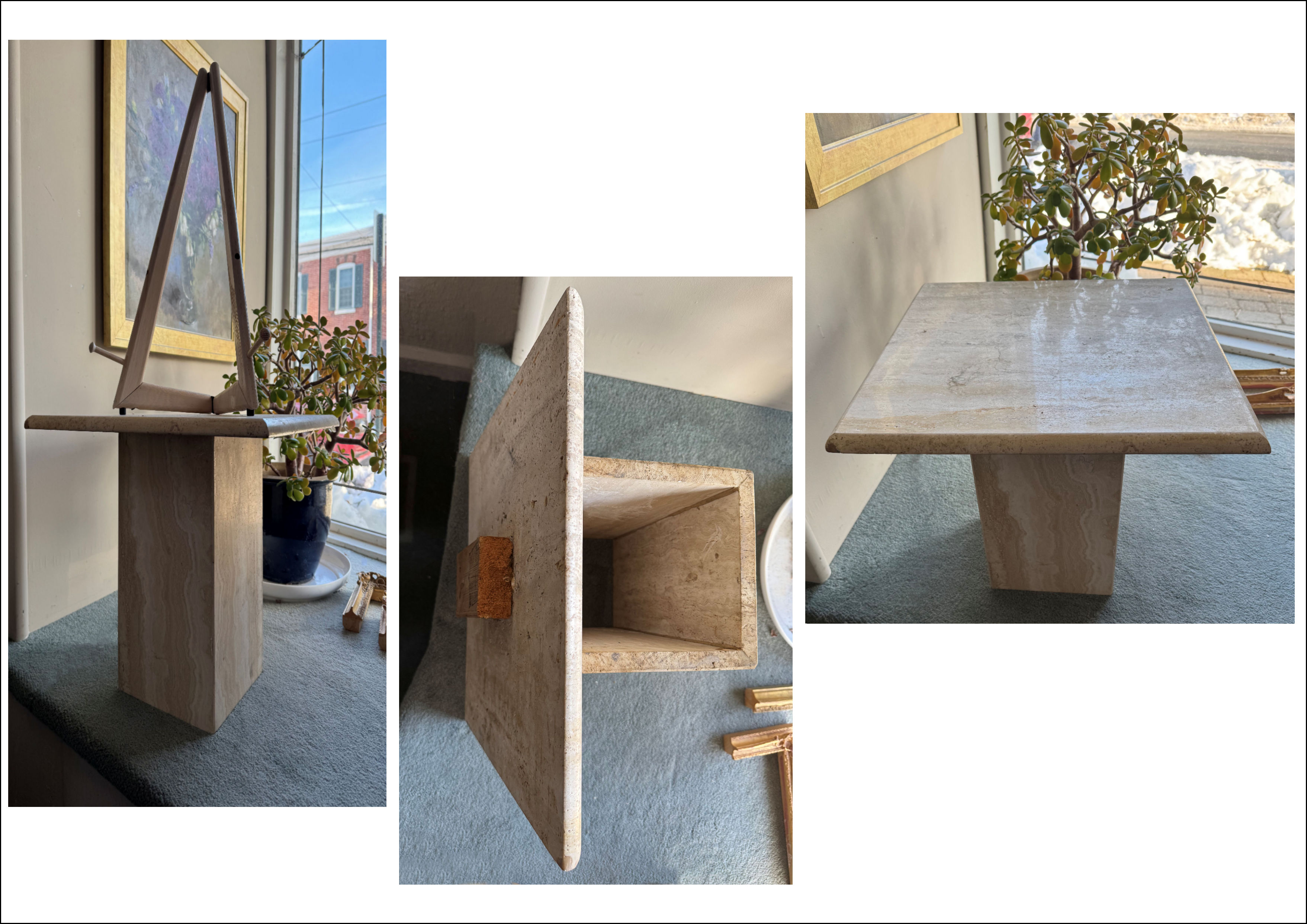 Tavertine Pedestal 17.5in