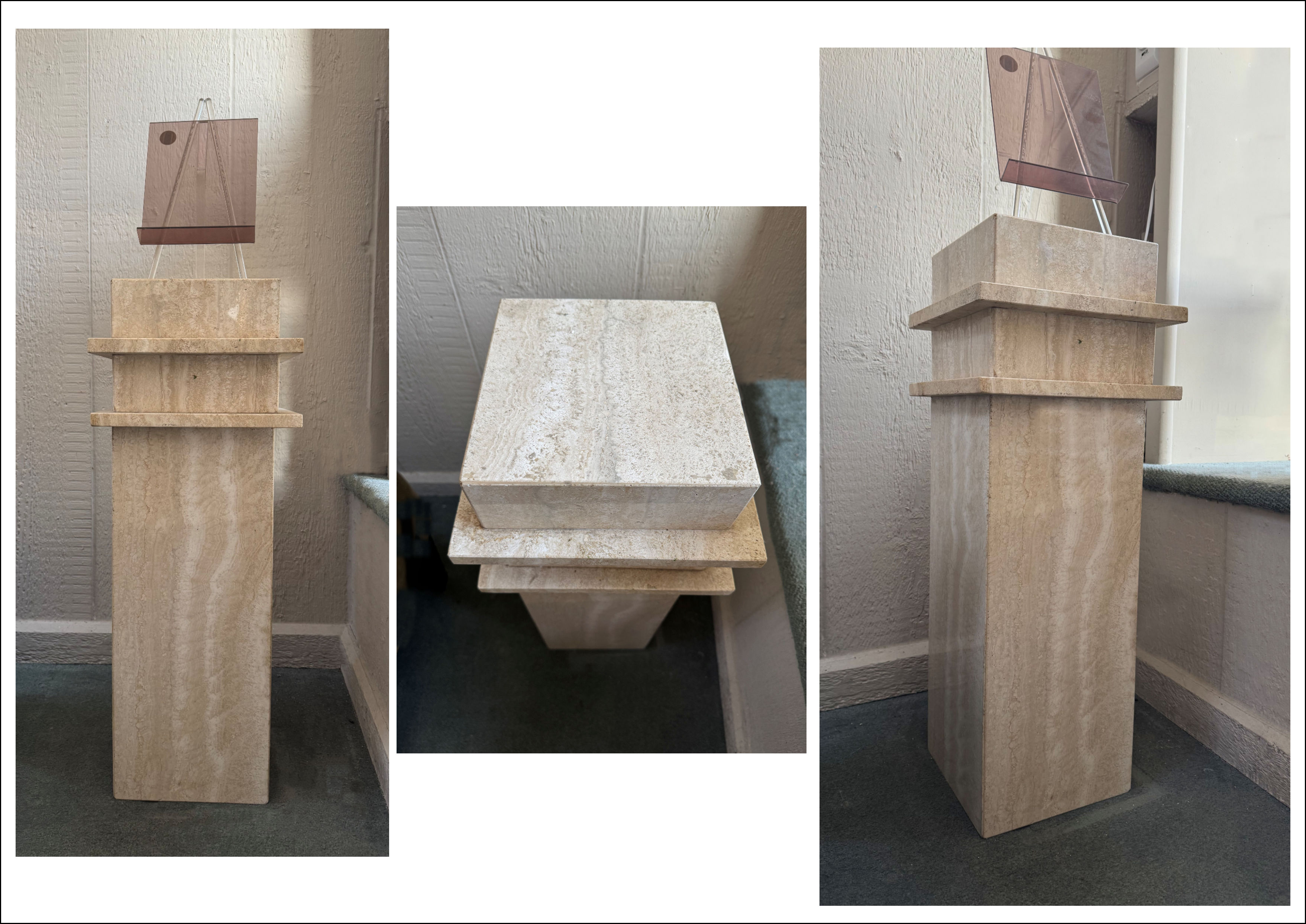 Tavertine Pedestal 30in