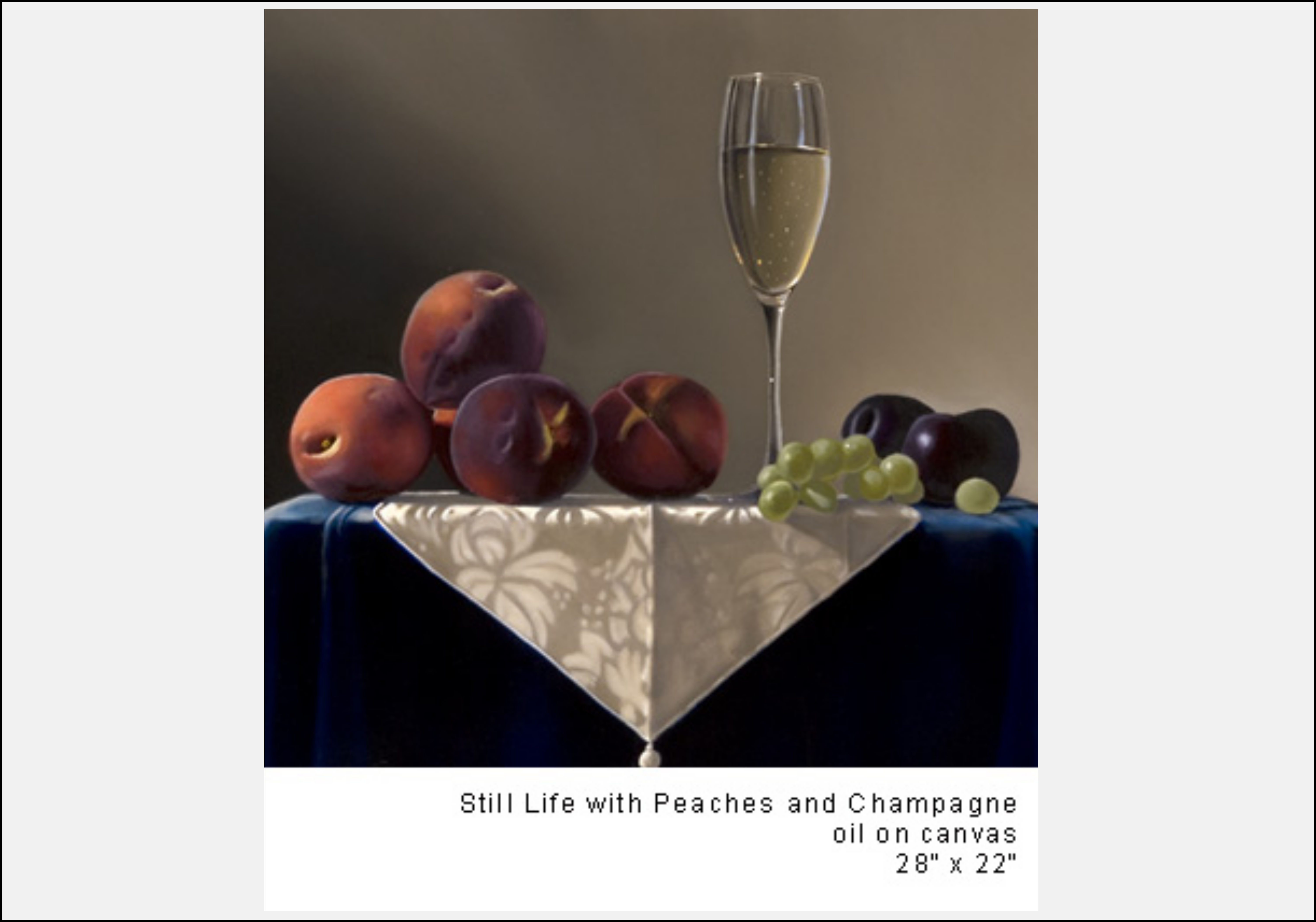 Still Life with Peaches and Champagne